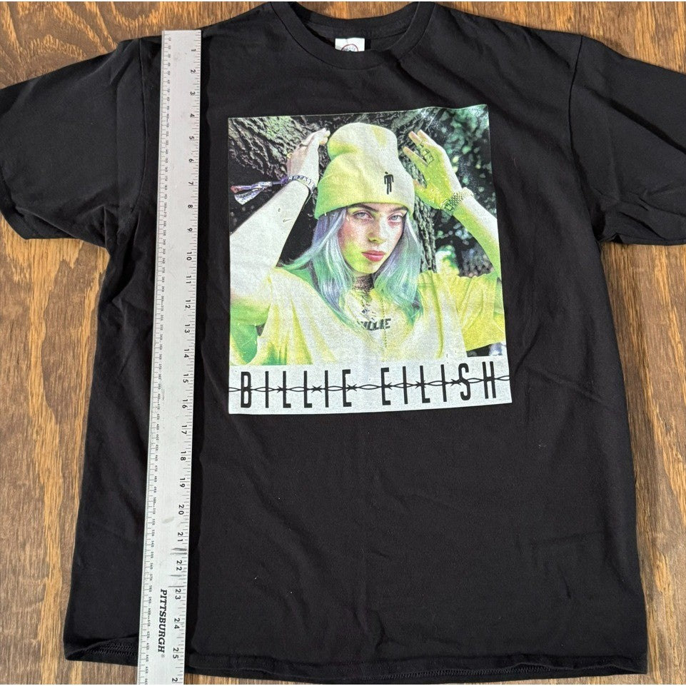 Billie Eilish Shirt Large Black Graphic Tee Delta Pro Weight Music Pop Alt