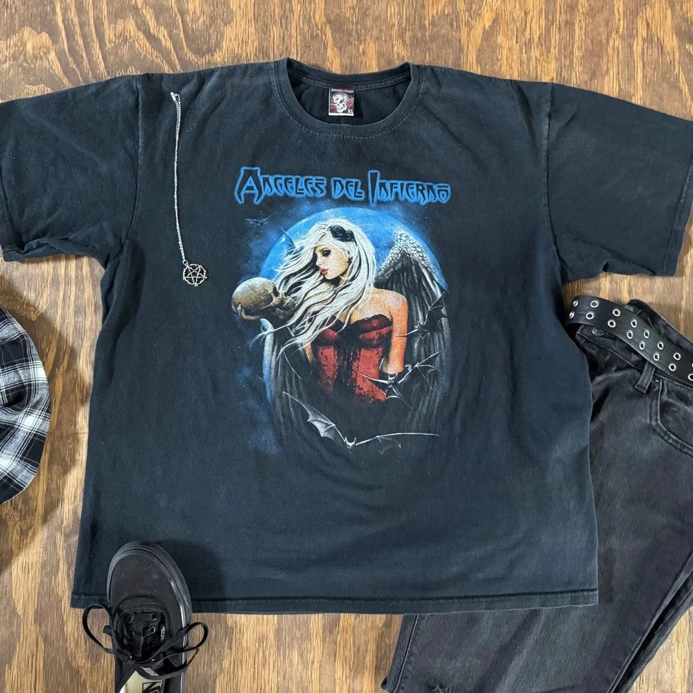 Angeles Del Infierno Band Tee XL Demon Night Mexican Bootleg‎ Heavy Metal Shirt