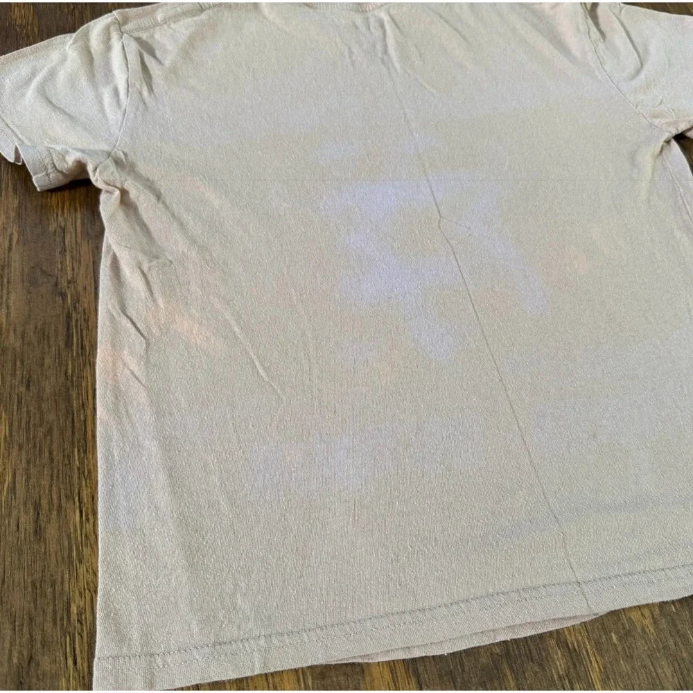 Report Rolling Stones 1975 US Tour Graphic Tee XS Faded Beige Distressed Band Shirt