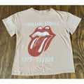 Report Rolling Stones 1975 US Tour Graphic Tee XS Faded Beige Distressed Band Shirt
