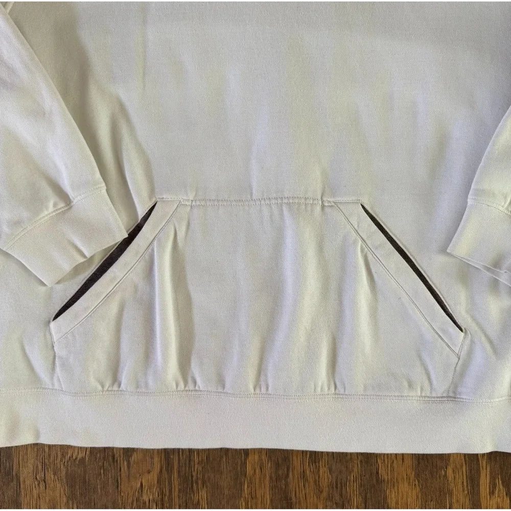 White Nike Hoodie contrast hood/pocket emroidered