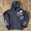NWT Homme + Femme Road Trip Zip Hoodie L Flying Angels Patchwork